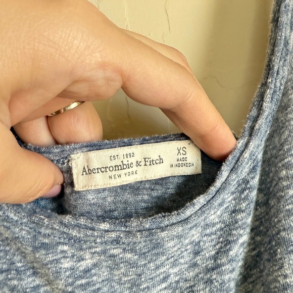 A&F Blue Lace Trim Racerback Burnout Tank Split Open Back Women’s Size XS - Picture 7 of 9